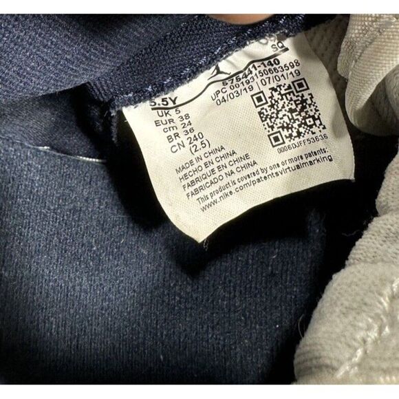 Jordan 1 Retro OG High Obsidian Size 5.5y / Womens 7 2019 575445-140 Shoes - Picture 9 of 11